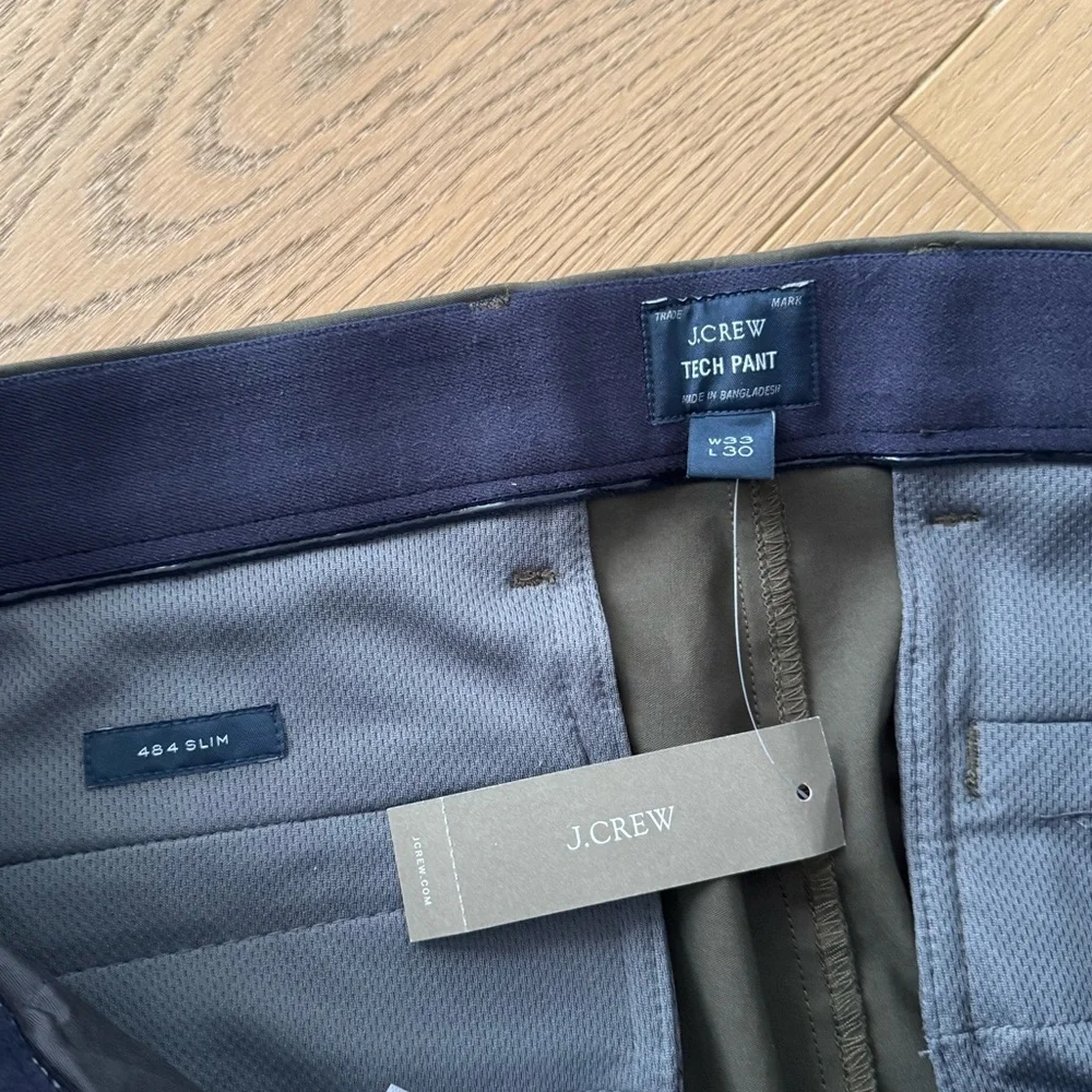 J. Crew 484 Tech Pant Olive Green 33X30